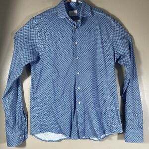 Emanuel Berg Shirt Mens Medium  Geometric Modern Fit Long Sleeve Sleeve